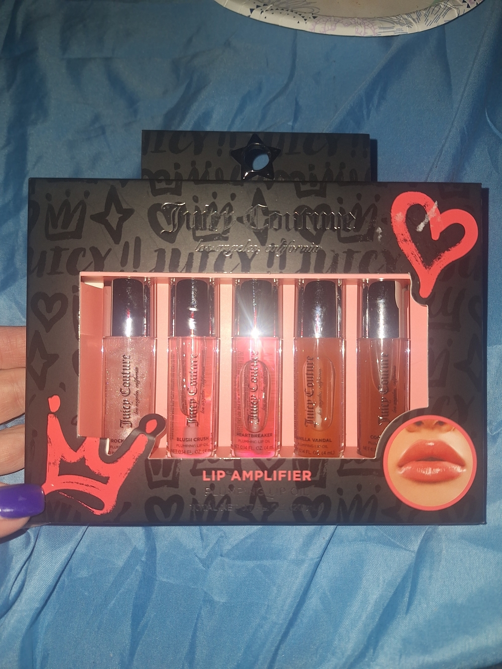 Juicy Couture Lip Amplifier 5-Piece Gloss Set - Pink, Coral, Nude, Bronze, Peach